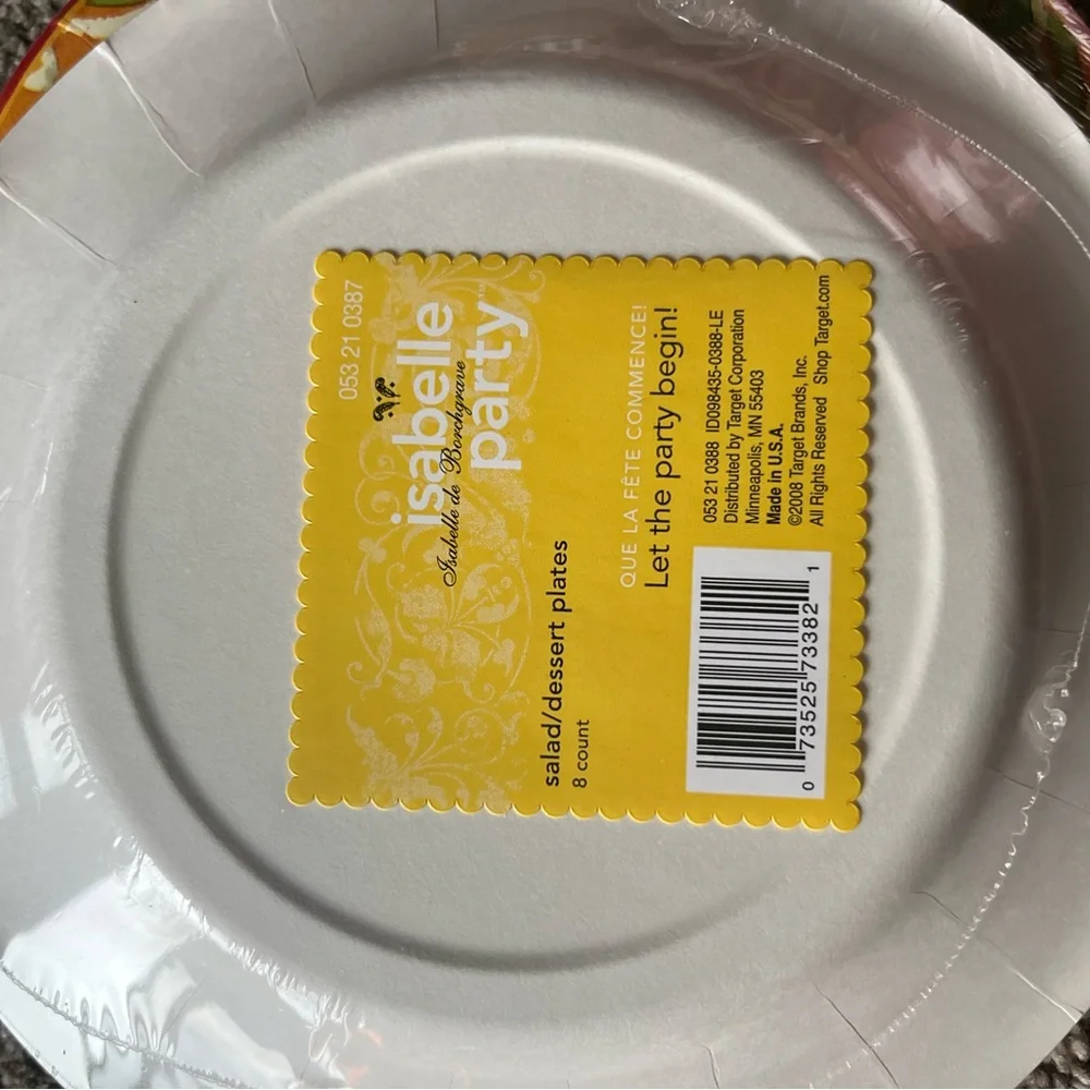 Floral Paper Plate and Napkin Set - Vibrant Red, Pink, and Yellow. Brand New